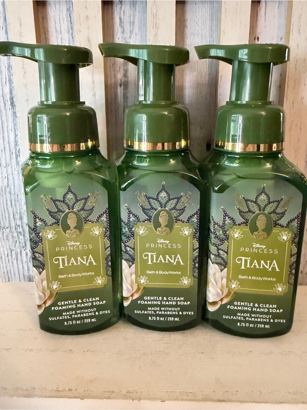 Bath & Body Works TIANA DISNEY PRINCESS Foaming Hand Soap 8.75 Limited LOT OF 3